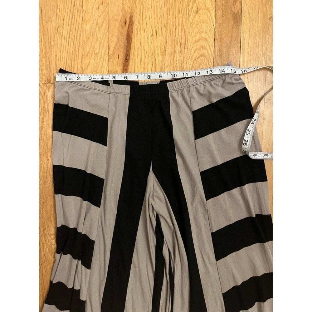 Alembika Punto Pants Black Taupe Stripe Elastic Waist Size 4 (12-14) - Picture 5 of 9